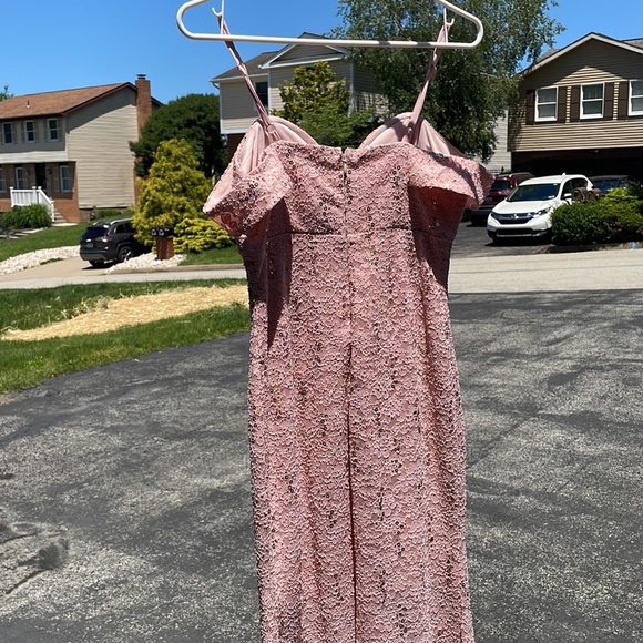 Light Pink/ Rose Gold sequin/lace dress - Picture 3 of 4